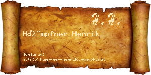 Hümpfner Henrik névjegykártya